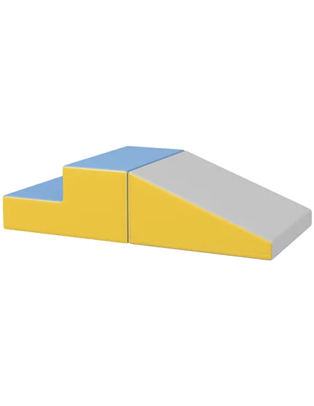 HOMCOM 2 Piece Soft Play Set for Toddler Climb and Crawl, for 12-36 Months, Grey