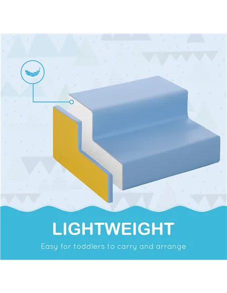 HOMCOM 2 Piece Soft Play Set for Toddler Climb and Crawl, for 12-36 Months, Grey