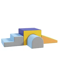 HOMCOM 4-Piece Soft Play Set for Toddlers, Multicoloured