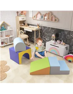 HOMCOM 4-Piece Soft Play Set for Toddlers, Multicoloured 2