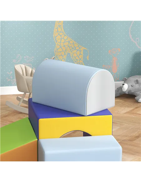 HOMCOM 4-Piece Soft Play Set for Toddlers, Multicoloured