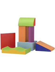 HOMCOM 7 Piece Soft Soft Play Set for Toddlers 1-3 Years, Blue