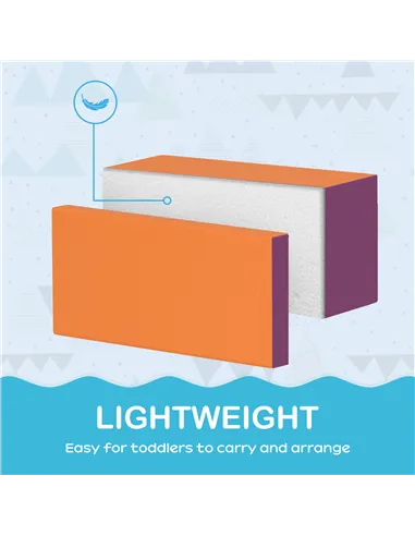 HOMCOM 7 Piece Soft Soft Play Set for Toddlers 1-3 Years, Blue