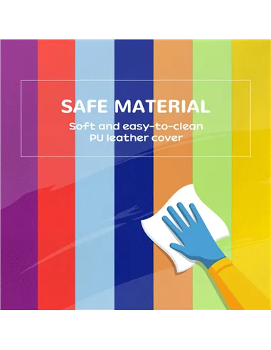 HOMCOM 7 Piece Soft Soft Play Set for Toddlers 1-3 Years, Blue