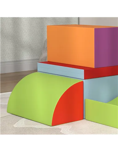 HOMCOM 7 Piece Soft Soft Play Set for Toddlers 1-3 Years, Blue