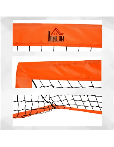HOMCOM Set of 2 Football Goal Net 6 x 3 ft Foldable Outdoor Sport Training Teens Adults Football with Carrying Bag Orange