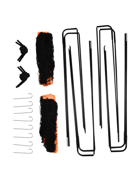 HOMCOM Set of 2 Football Goal Net 6 x 3 ft Foldable Outdoor Sport Training Teens Adults Football with Carrying Bag Orange