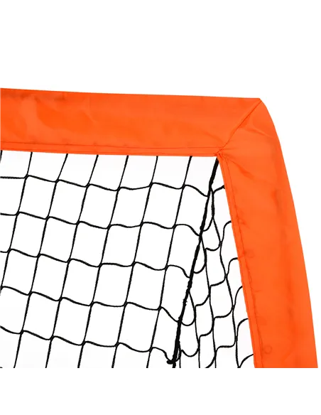 HOMCOM Set of 2 Football Goal Net 6 x 3 ft Foldable Outdoor Sport Training Teens Adults Football with Carrying Bag Orange