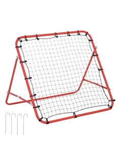 HOMCOM Rebounder Net, Practise Kickback Goal, for Teens, Adults Training - Red