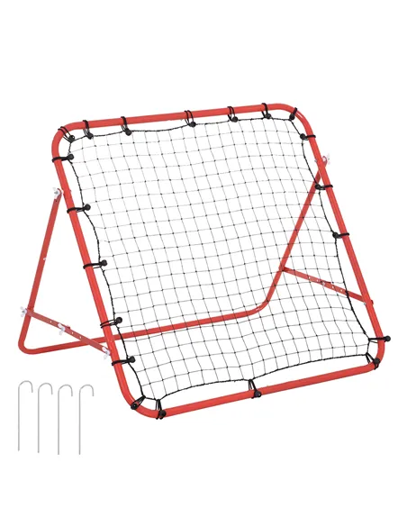 HOMCOM Rebounder Net, Practise Kickback Goal, for Teens, Adults Training - Red