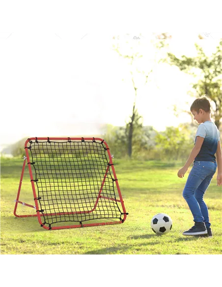 HOMCOM Rebounder Net, Practise Kickback Goal, for Teens, Adults Training - Red
