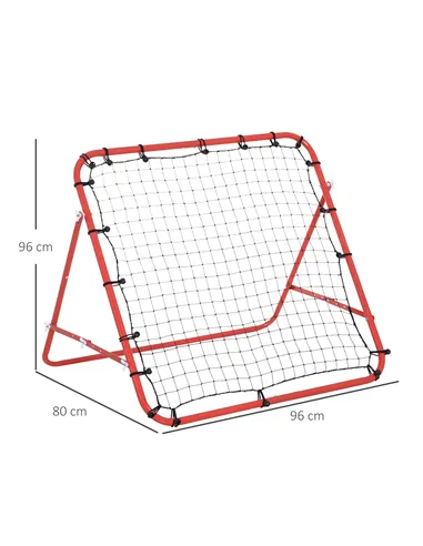 HOMCOM Rebounder Net, Practise Kickback Goal, for Teens, Adults Training - Red