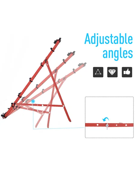 HOMCOM Rebounder Net, Practise Kickback Goal, for Teens, Adults Training - Red