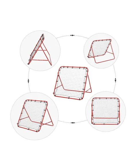 HOMCOM Rebounder Net, Practise Kickback Goal, for Teens, Adults Training - Red