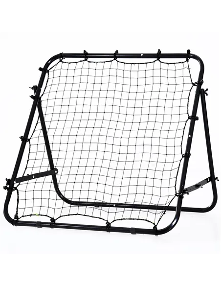 HOMCOM Adjustable Rebounder Net Kickback Target Goal for Teens Adults Training, Black