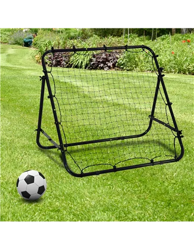 HOMCOM Adjustable Rebounder Net Kickback Target Goal for Teens Adults Training, Black