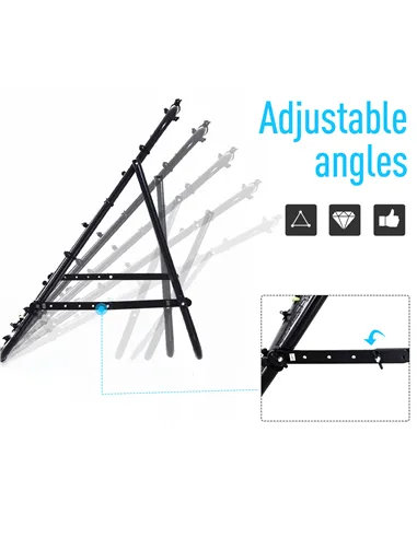 HOMCOM Adjustable Rebounder Net Kickback Target Goal for Teens Adults Training, Black