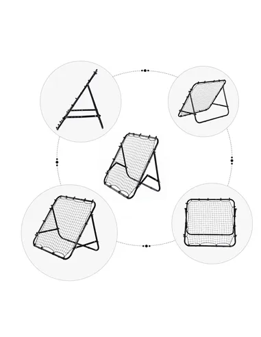 HOMCOM Adjustable Rebounder Net Kickback Target Goal for Teens Adults Training, Black