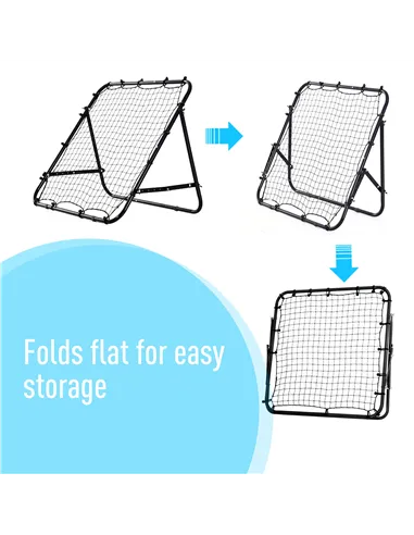 HOMCOM Adjustable Rebounder Net Kickback Target Goal for Teens Adults Training, Black