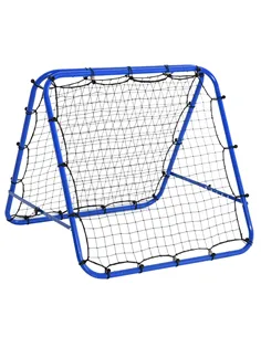HOMCOM Double Sided Football Rebounder Net, Football Rebound Goal with Five Adjustable Angles, Blue