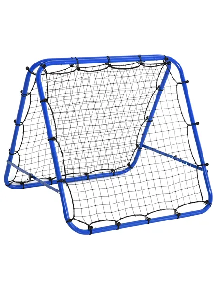 HOMCOM Double Sided Football Rebounder Net, Football Rebound Goal with Five Adjustable Angles, Blue