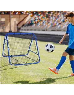 HOMCOM Double Sided Football Rebounder Net, Football Rebound Goal with Five Adjustable Angles, Blue 2