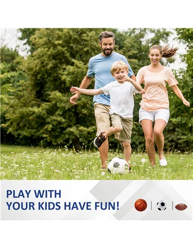 HOMCOM Double Sided Football Rebounder Net, Football Rebound Goal with Five Adjustable Angles, Blue