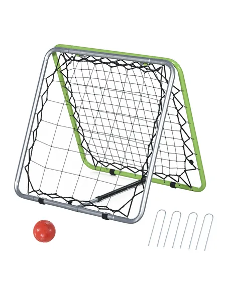 HOMCOM Football Training Net, Soccer Kickback Target Goal Both Side Rebounder Net, Adjustable Angle Goal Training Set for Kids a
