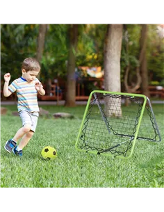HOMCOM Football Training Net, Soccer Kickback Target Goal Both Side Rebounder Net, Adjustable Angle Goal Training Set for Kids a 2