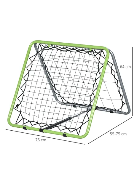 HOMCOM Football Training Net, Soccer Kickback Target Goal Both Side Rebounder Net, Adjustable Angle Goal Training Set for Kids a