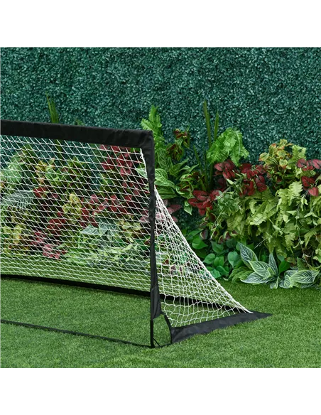HOMCOM Set of 2 Football Goal Net 6 x 3 ft Foldable Outdoor Sport Training Teens Adults Football with Carrying Bag Black