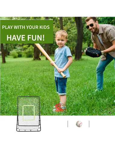 HOMCOM Rebounder Net Playback Game Spot Target Ball Rebounders Training Equipment Play Teaching