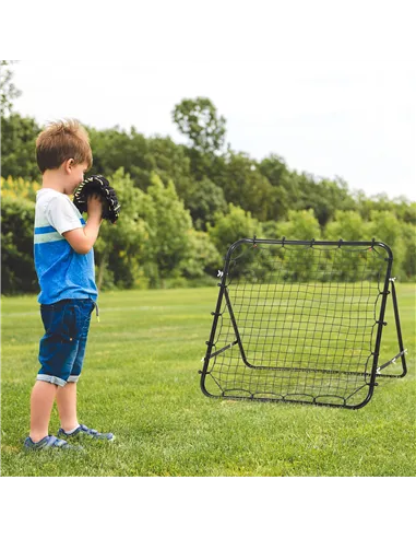 HOMCOM Rebounder Net, Practise Kickback Goal, for Teens, Adults Training - Black