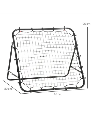 HOMCOM Rebounder Net, Practise Kickback Goal, for Teens, Adults Training - Black