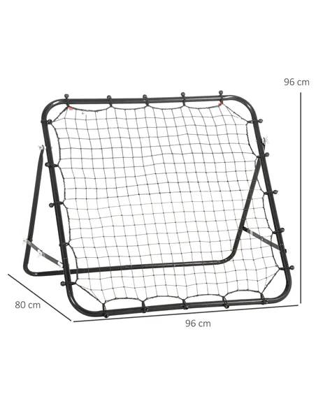 HOMCOM Rebounder Net, Practise Kickback Goal, for Teens, Adults Training - Black