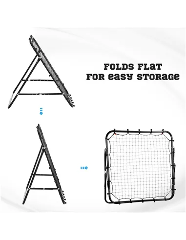 HOMCOM Rebounder Net, Practise Kickback Goal, for Teens, Adults Training - Black