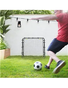 HOMCOM Double Sided Football Rebounder Net, Football Rebound Goal with Five Adjustable Angles, Black 2