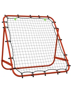 HOMCOM Adjustable Rebounder Net Kickback Target Goal for Teens Adults Training, Red