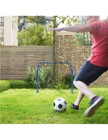 HOMCOM Adjustable Rebounder Net Kickback Target Goal for Teens Adults Training, Blue