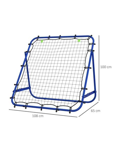 HOMCOM Adjustable Rebounder Net Kickback Target Goal for Teens Adults Training, Blue