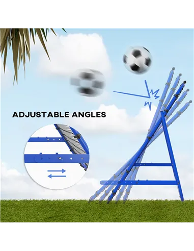 HOMCOM Adjustable Rebounder Net Kickback Target Goal for Teens Adults Training, Blue
