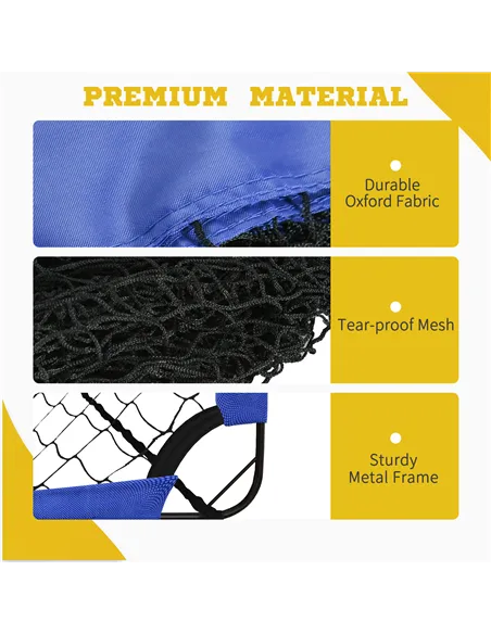 HOMCOM Set of 2 Football Goal Net 6 x 3 ft Foldable Outdoor Sport Training Teens Adults Football with Carrying Bag Blue