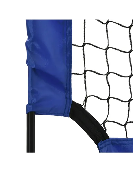 HOMCOM Set of 2 Football Goal Net 6 x 3 ft Foldable Outdoor Sport Training Teens Adults Football with Carrying Bag Blue
