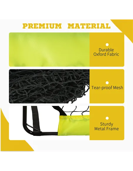 HOMCOM Two Football Goal Nets, Foldable Outdoor Sport Training Equipment, for Teens, Adults, with Carrying Bag, Yellow