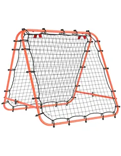 HOMCOM Double Sided Football Rebounder Net, Football Rebound Goal with Five Adjustable Angles, Orange