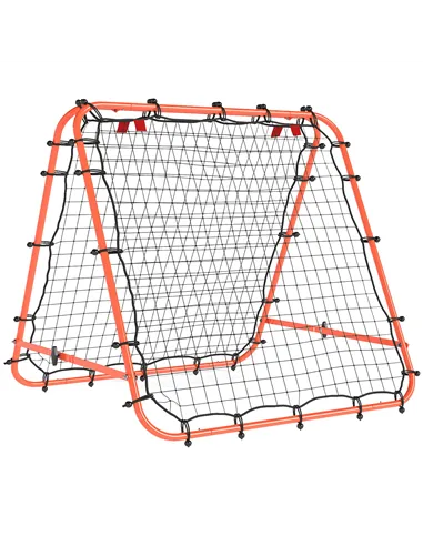 HOMCOM Double Sided Football Rebounder Net, Football Rebound Goal with Five Adjustable Angles, Orange