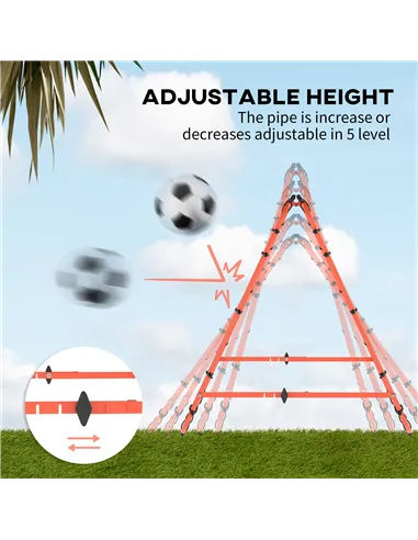 HOMCOM Double Sided Football Rebounder Net, Football Rebound Goal with Five Adjustable Angles, Orange