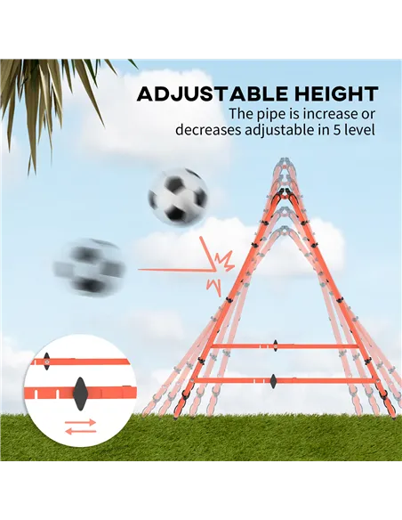 HOMCOM Double Sided Football Rebounder Net, Football Rebound Goal with Five Adjustable Angles, Orange