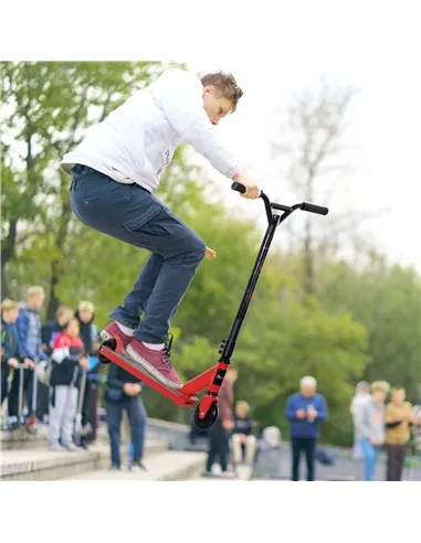 HOMCOM Street Stunt Scooter Intermediate and Beginner Freestyle Tricks Scooters For 14+ Teens Adult w/ Rear φ10cm Wheel & Brake 