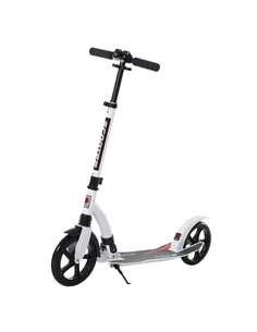HOMCOM Foldable Kick Scooter with Double Shock Absorption and Big Wheels, Height Adjustable Aluminium Frame Big Wheel Scooter fo